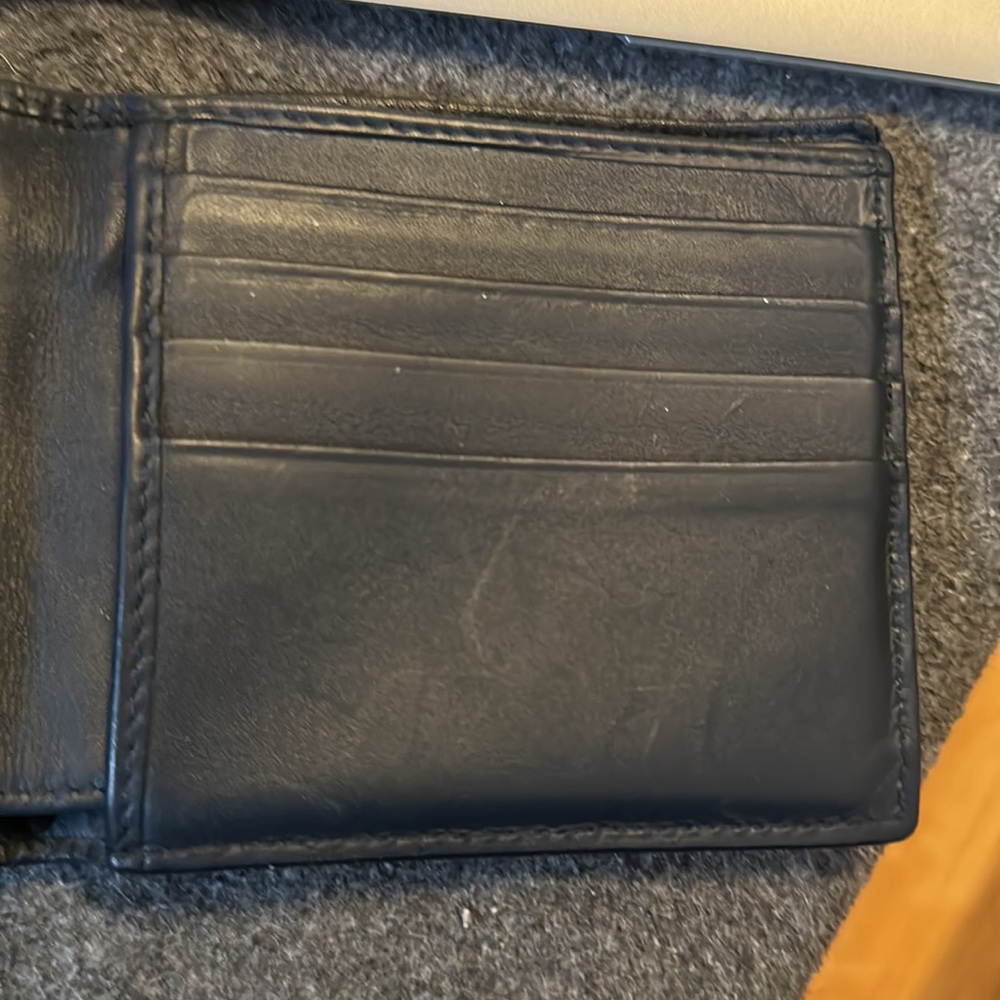 Navy leather Botegga Veneta wallet - Picture 5 of 9